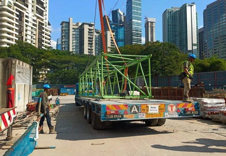 Fabricated frame delivered to a project site