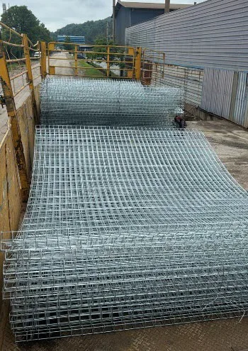 Wire mesh prepared for transport
